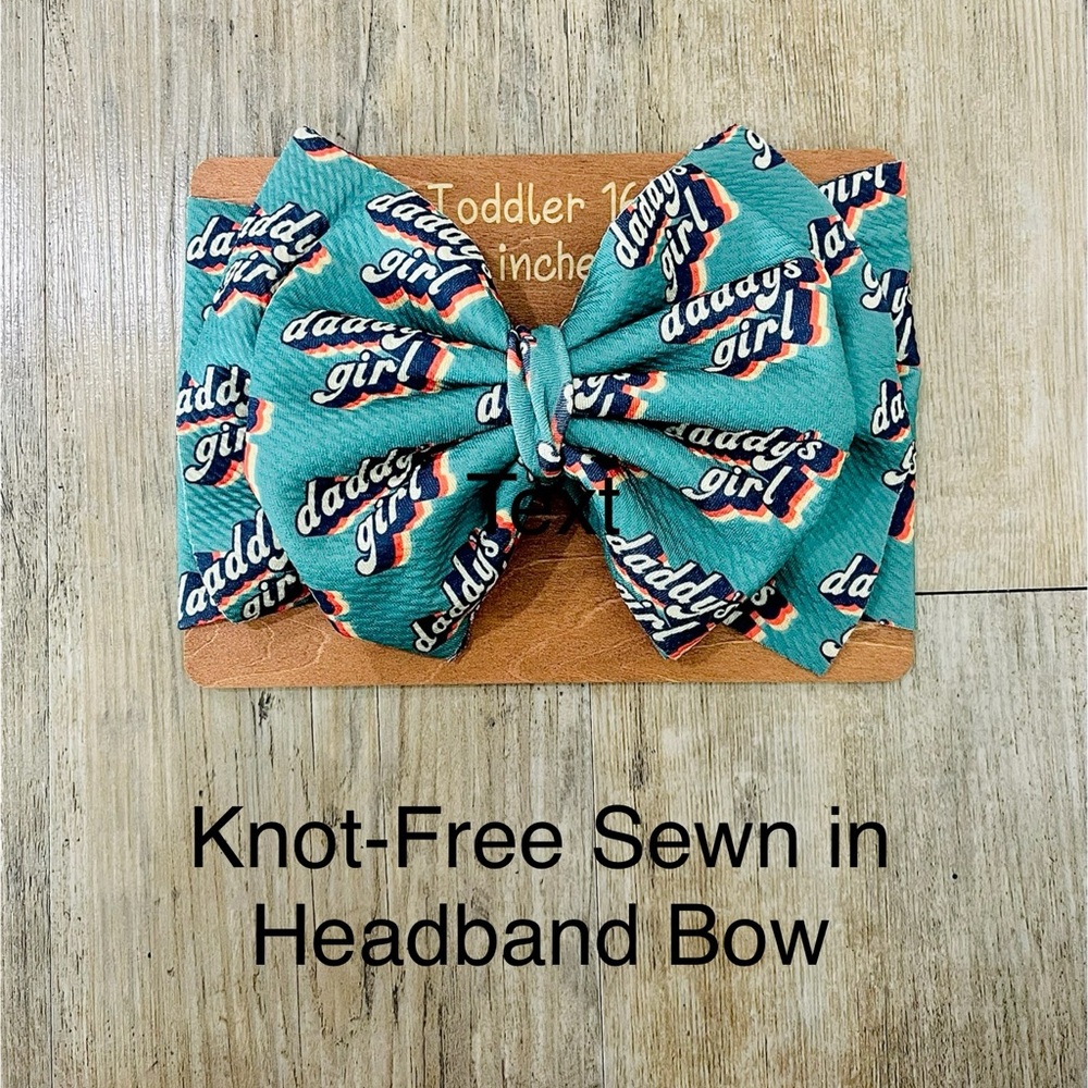 Teal 'Daddy's Girl' Headband Bow